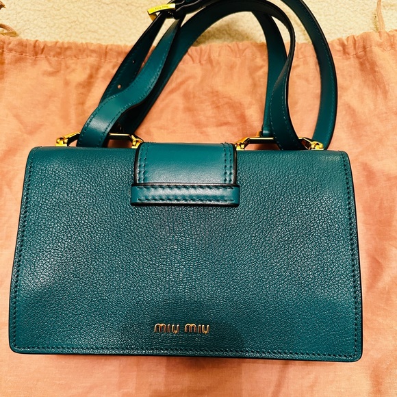 100% Authentic Miu Miu Leather Shoulder Bag, Perfect Condition, Gemstone Details - Picture 3 of 6